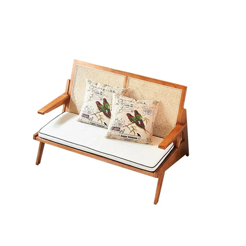 Retro Solid Wood & Cane Seat Design