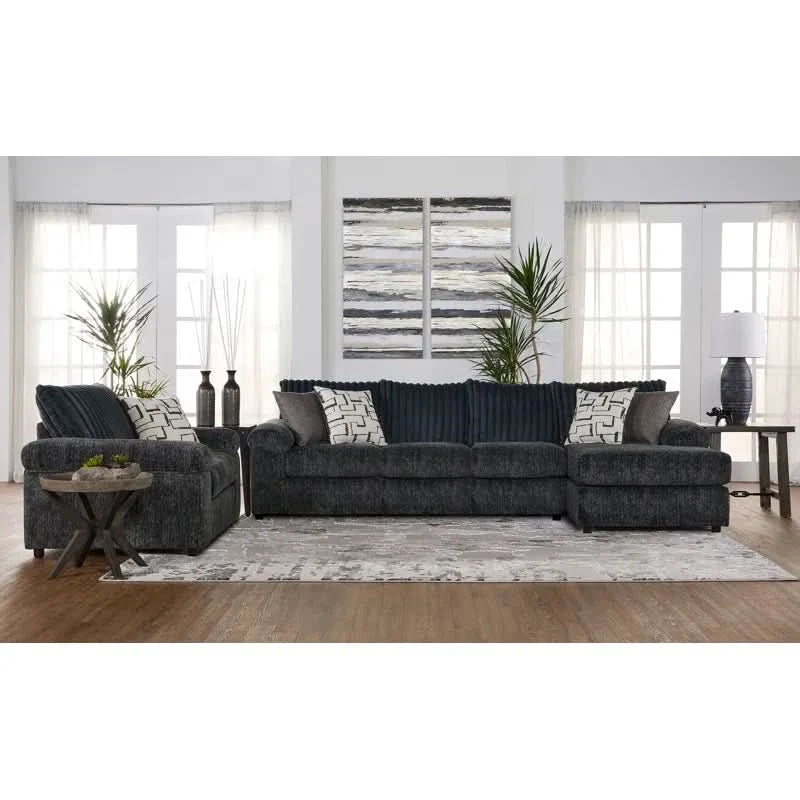 Oliwiero Wide Wale Corduroy Sectional Sofa Chaise Luxury Sofa Set