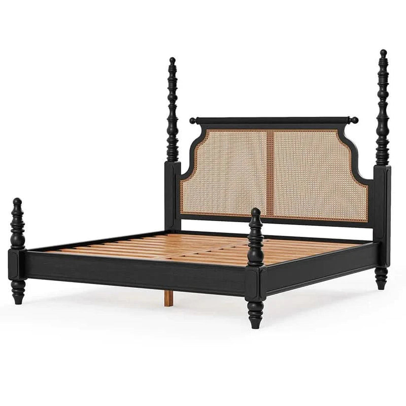 Simiax Rattan Cane Styles Poster Bed - craft decor