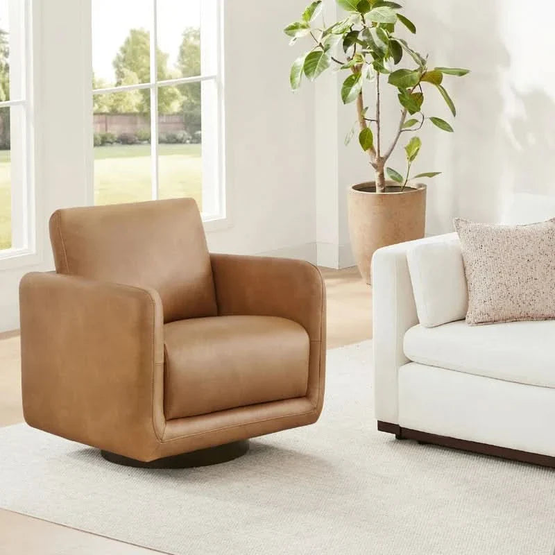 Yukpix Swivel Accent Chair Armchair with Back Cushion