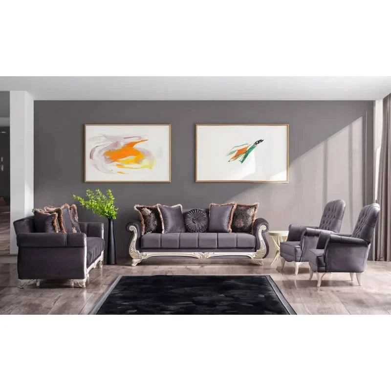 Rezanaz 4 - Piece Velvet Living Room Luxury Sofa Set