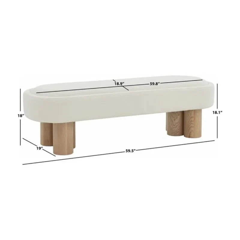 Jakalum Boucle Upholstered Bench - craft decor