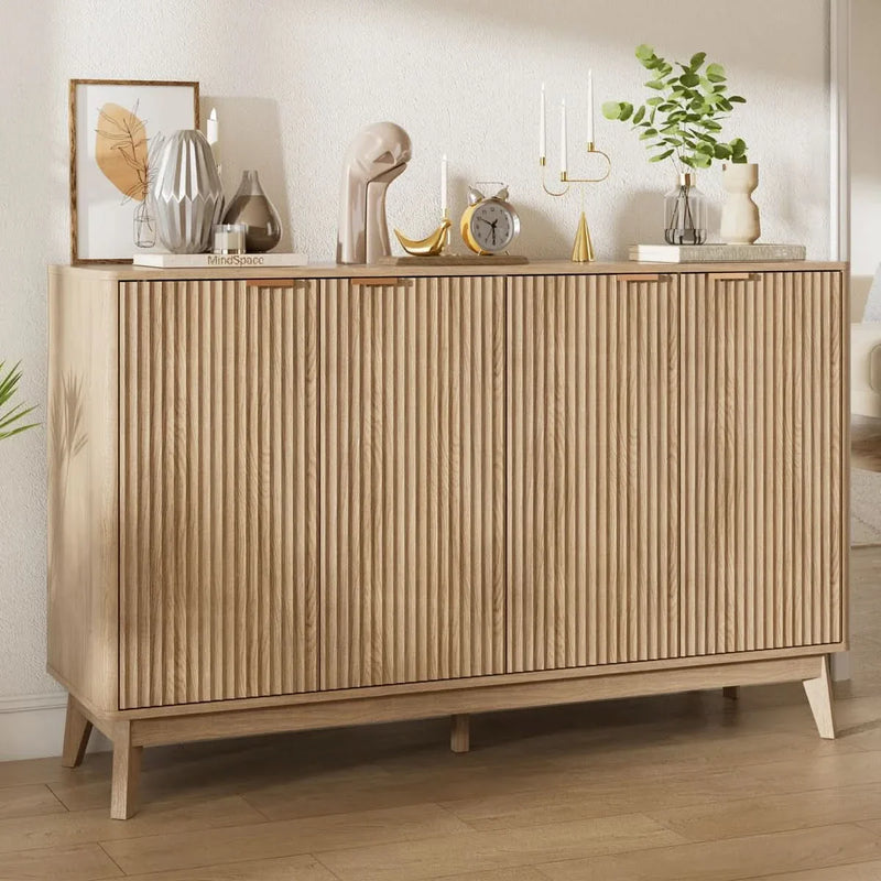 55'' Sideboard with Solid Wood Legs & 2 Adjustable Shelves