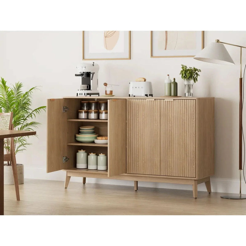 55'' Sideboard with Solid Wood Legs & 2 Adjustable Shelves