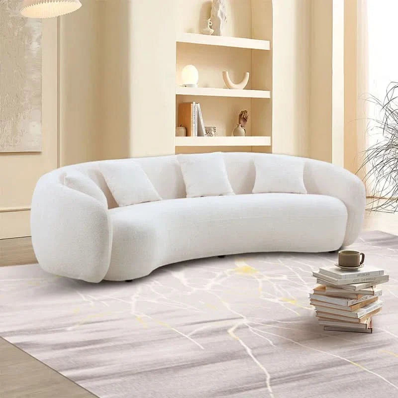 Kelivy Spacious 101.4" Curved Sofa with Round Arms- Craft Decor