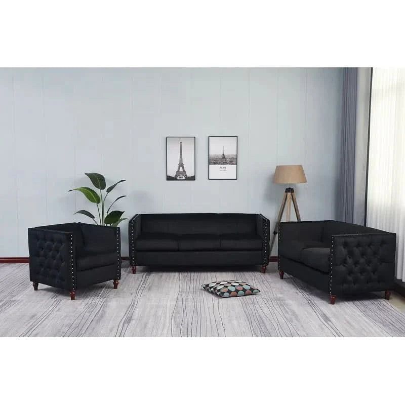 Shawnz 3 - Piece Velvet Living Room Set Luxury Sofa Set