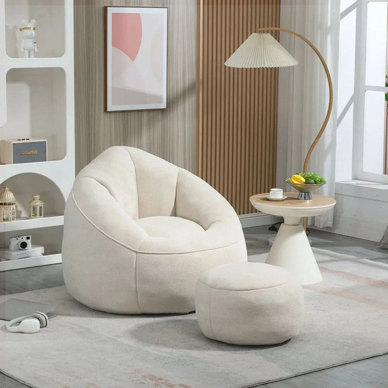 Soft Bean Bag Chair with Footstool Bean Bag Sofa Floor Sofa Floor Chair Large