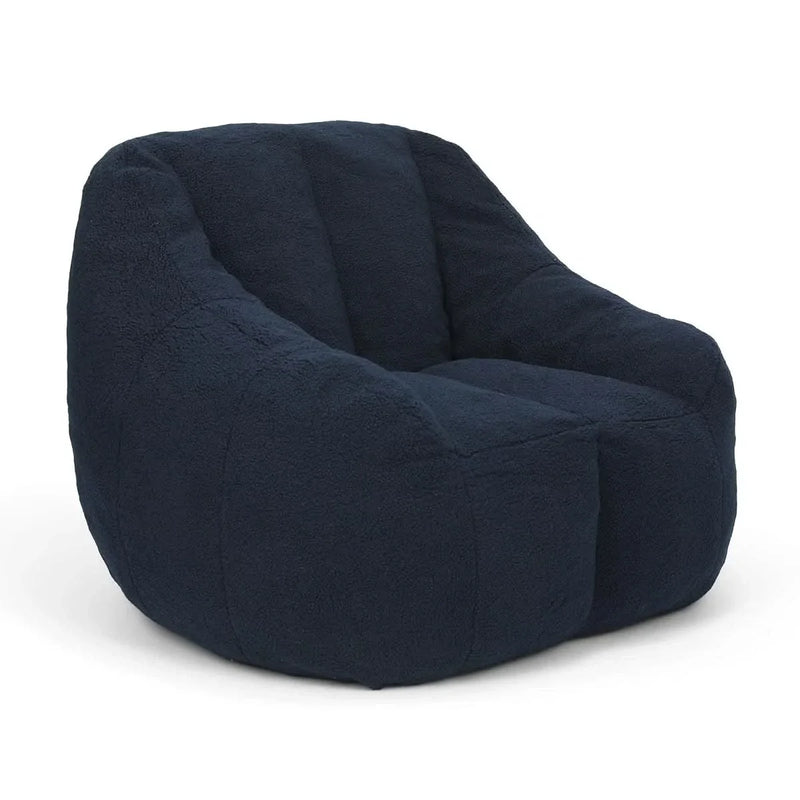 Soft Teddy Fabric Tufted Foam Bean Bag Chair Filled With Memory Sponge For Dorm, Apartment, Living Room