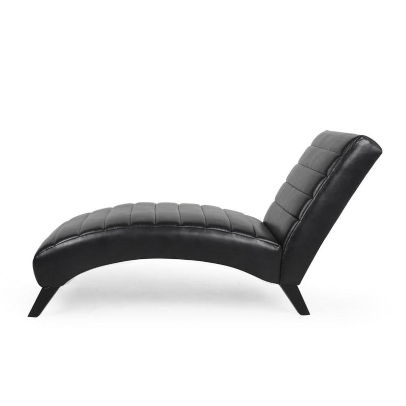 Nia Indoor Upholstered Channel Stitch Chaise Lounge