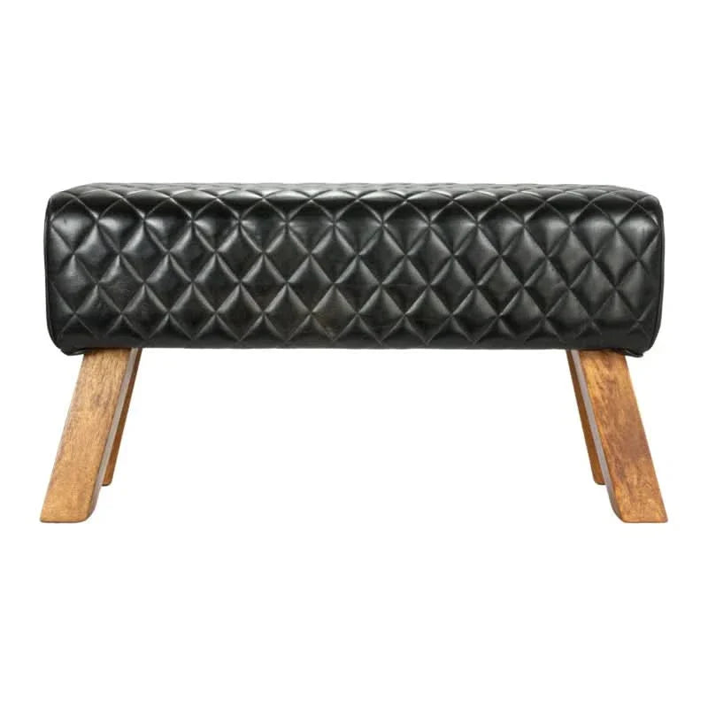 Hyineck Genuine Leather Upholstered Bench - craft decor