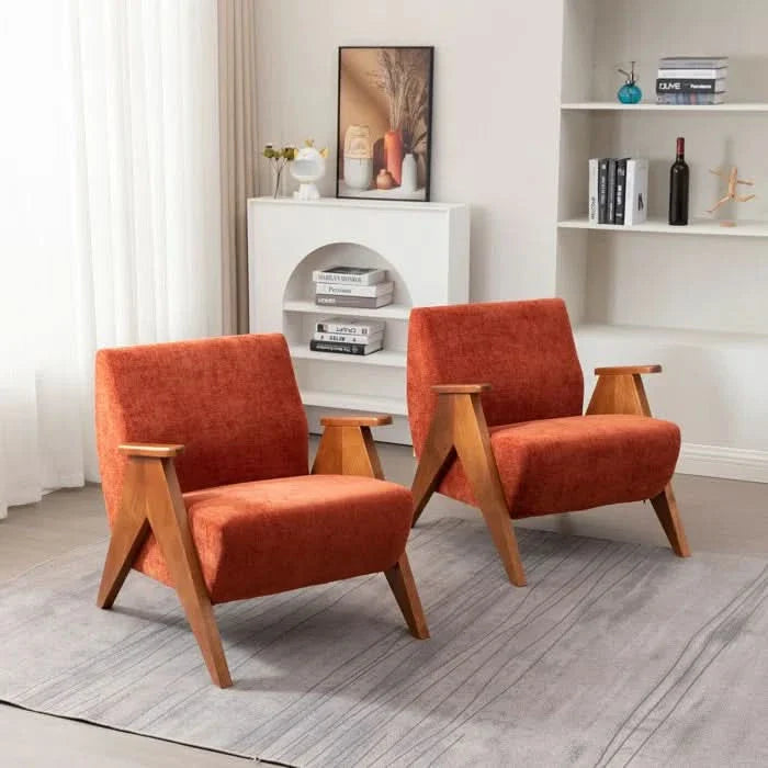 Hengron Stylish Armchair with Wooden Teak Legs - Craft Decor