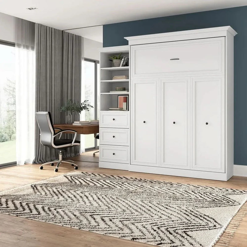 Versatile Queen Murphy Bed and Closet Organizer (92W) by Bestar - White