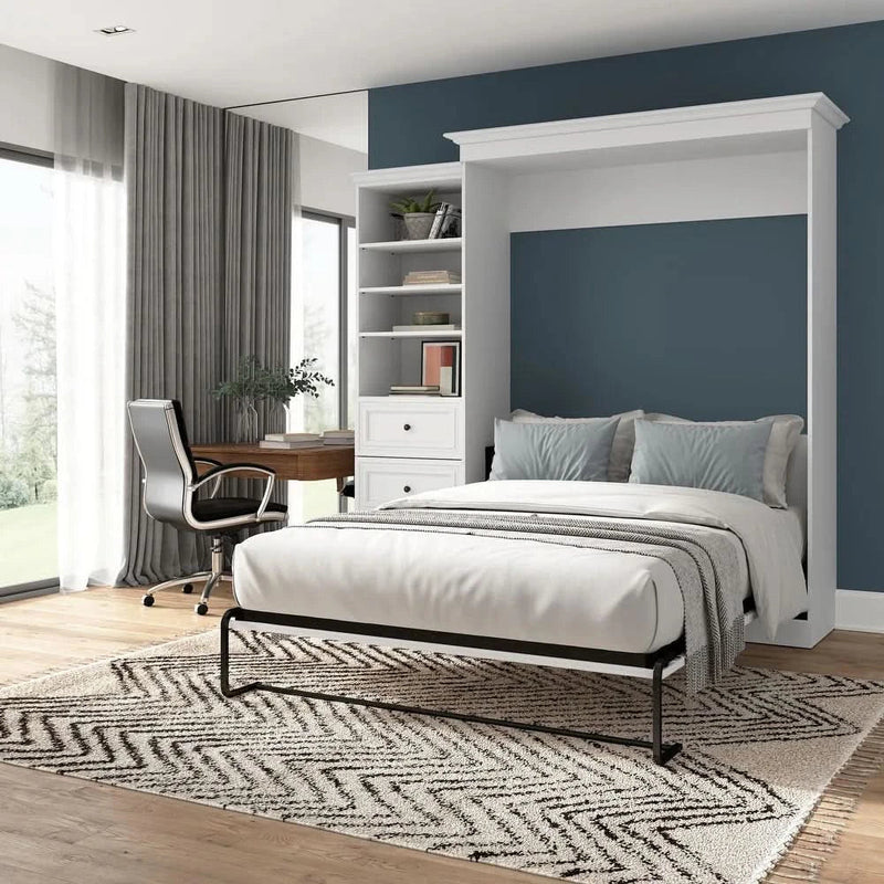 Versatile Queen Murphy Bed and Closet Organizer (92W) by Bestar - White