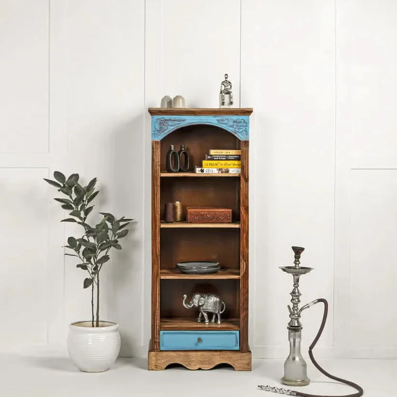 Kiwion Carved Solid Wood Bookcase - Craft Decor