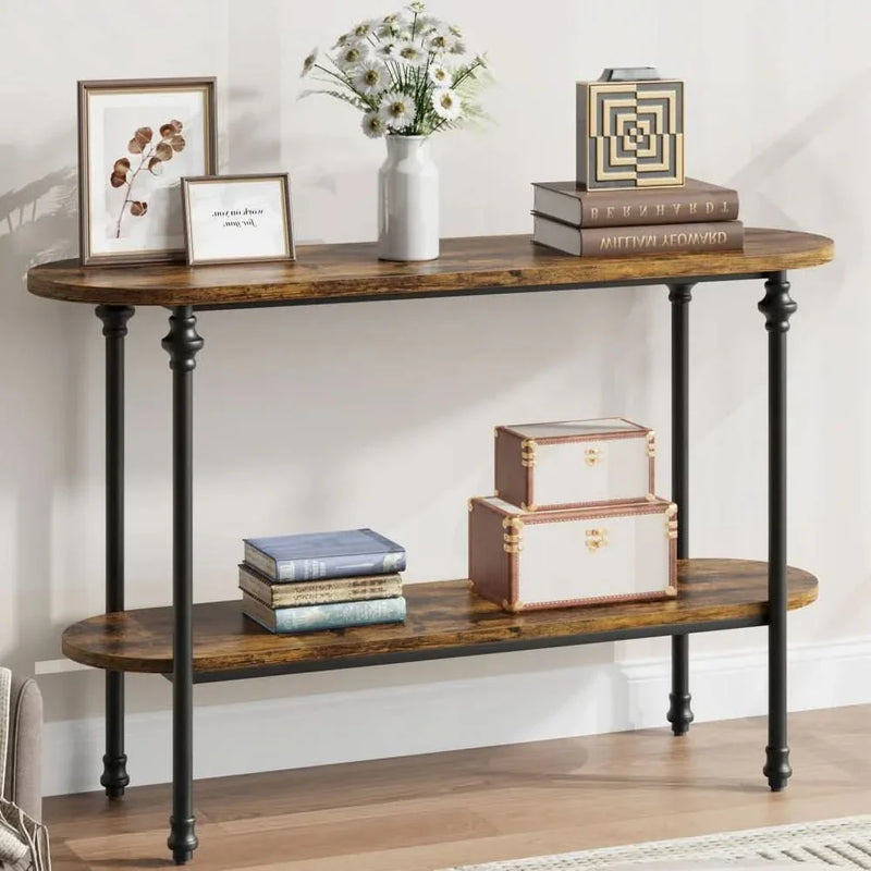 Vintage 2 Tier Console Table with Storage - Craft Decor