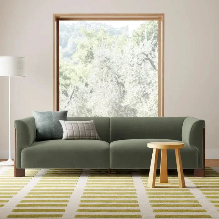 Solid & Engineered Wood Sofa – Tuxedo Style with Rich Finish