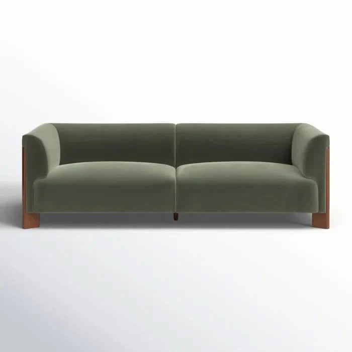 Solid & Engineered Wood Sofa – Tuxedo Style with Rich Finish