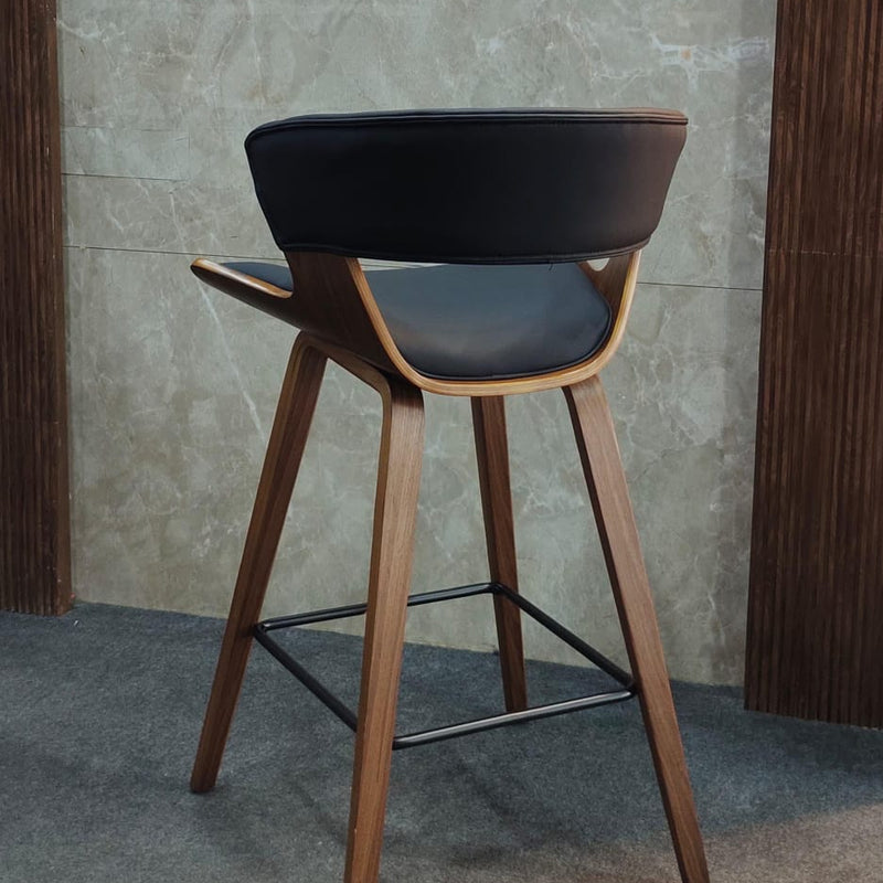 Zennied Modern Wooden & Leather swivel Bar Stool and bar chair
