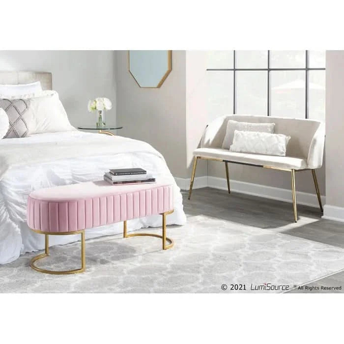 Shakala Velvet Upholstered Bench- craft decor