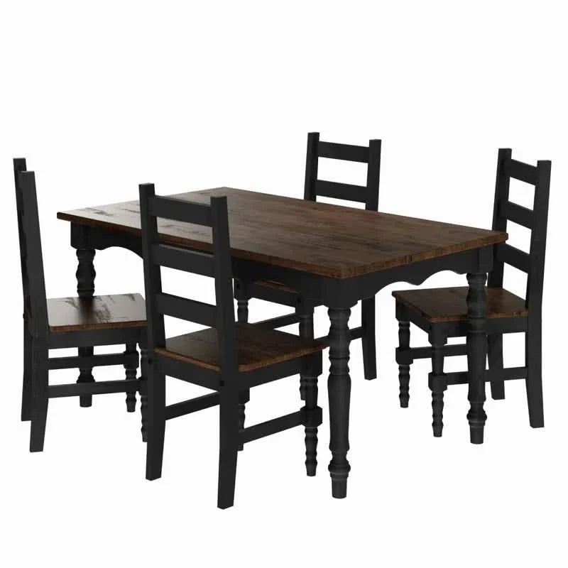 Laexster Wooden Dining Table Set With 4 Chair - Craft Decor