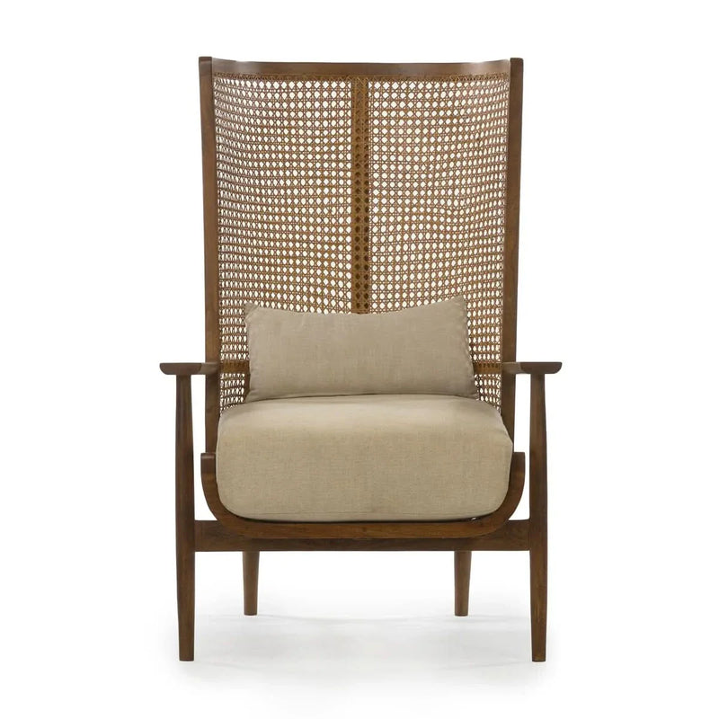 Handcrafted Cane Accent Chair – Plantation Hardwood Frame