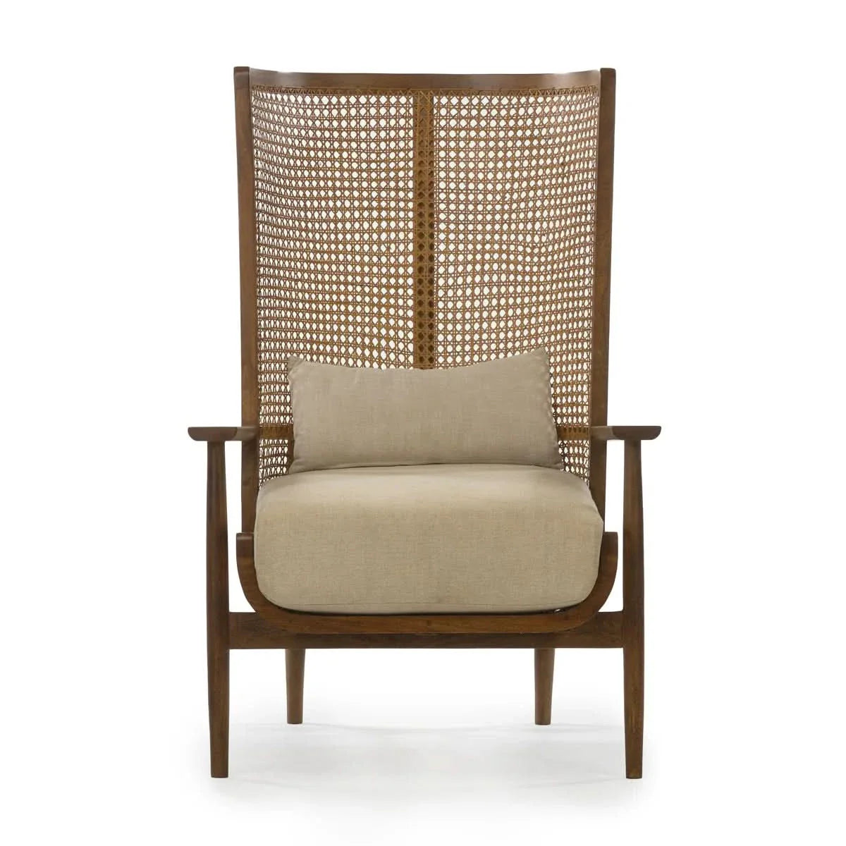 Handcrafted Cane Accent Chair – Plantation Hardwood Frame