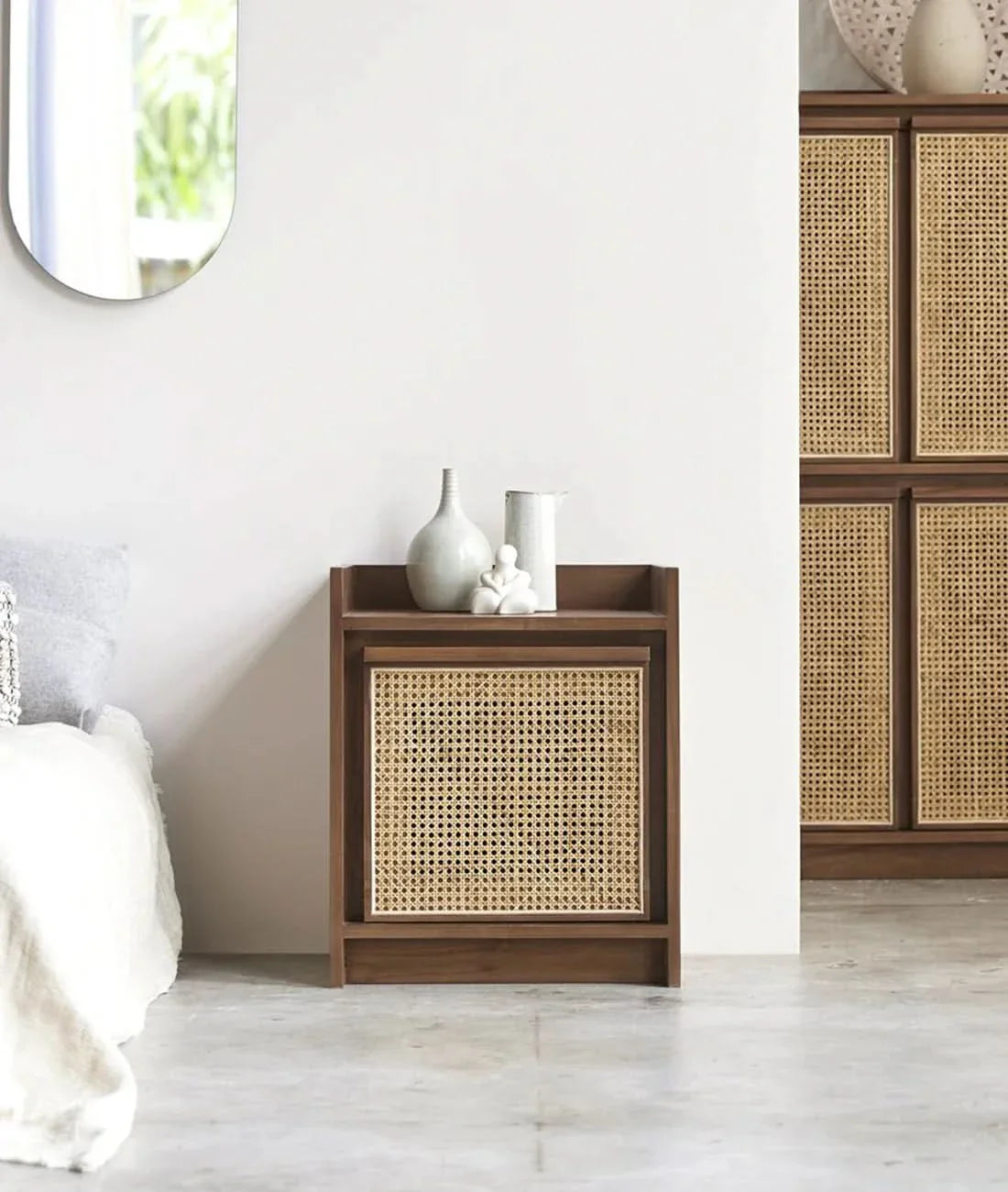 Zampi Rattan Bedside - Craft Decor