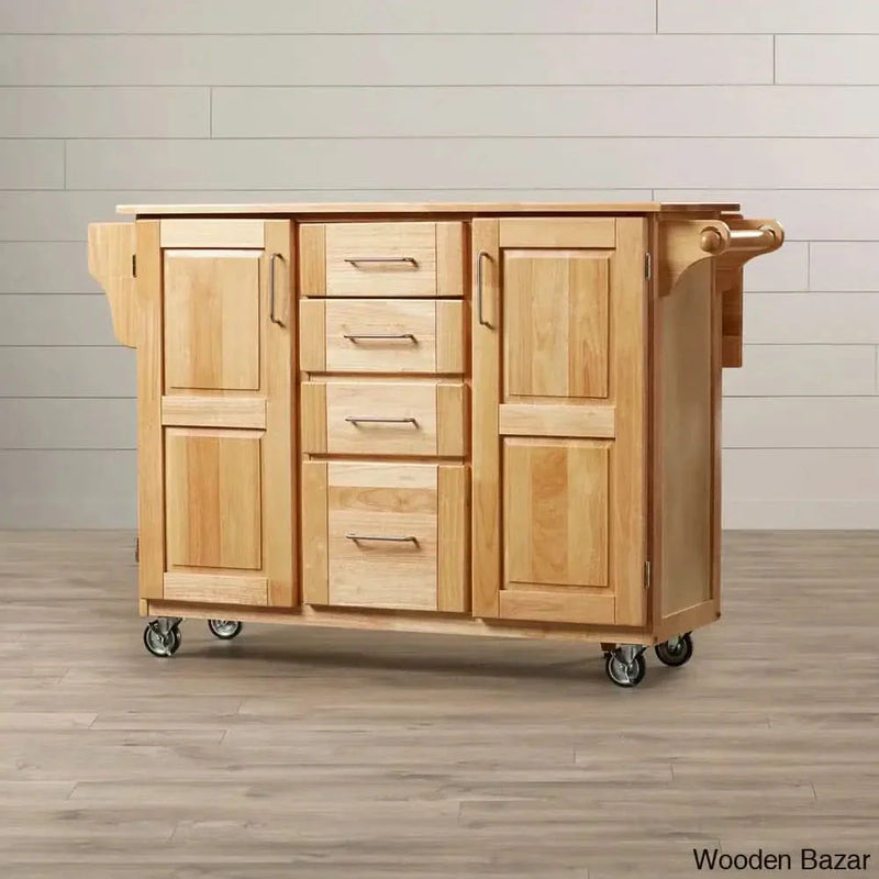 Aadham Kitchen Cart Kitchen trolley cart cabinet kitchen island with storage
