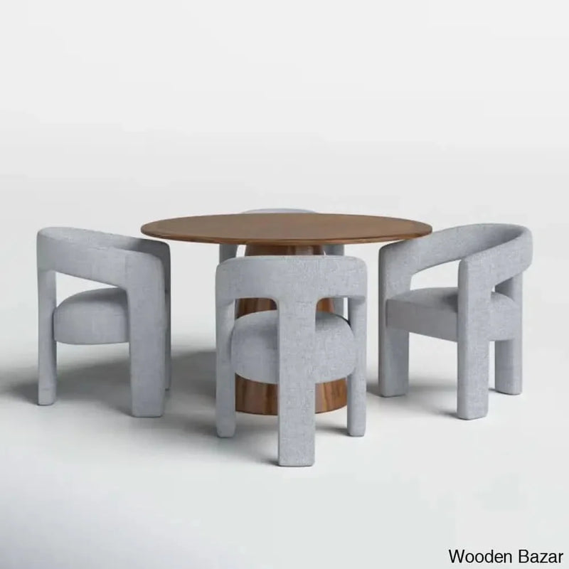 Aaron New 4 Seater Dining Set In Pedestal For Modern Homes