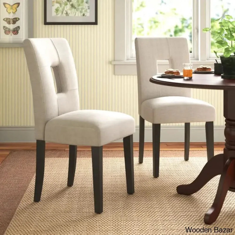 Aayush Linen Solid Back Side Chair (Set of 2) - Craft Decor