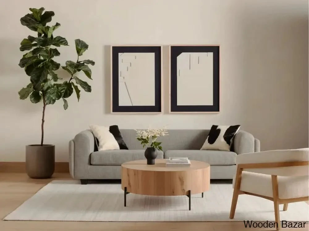 Aceton Coffee Table And Center Table - Craft Decor Light Oak Resin