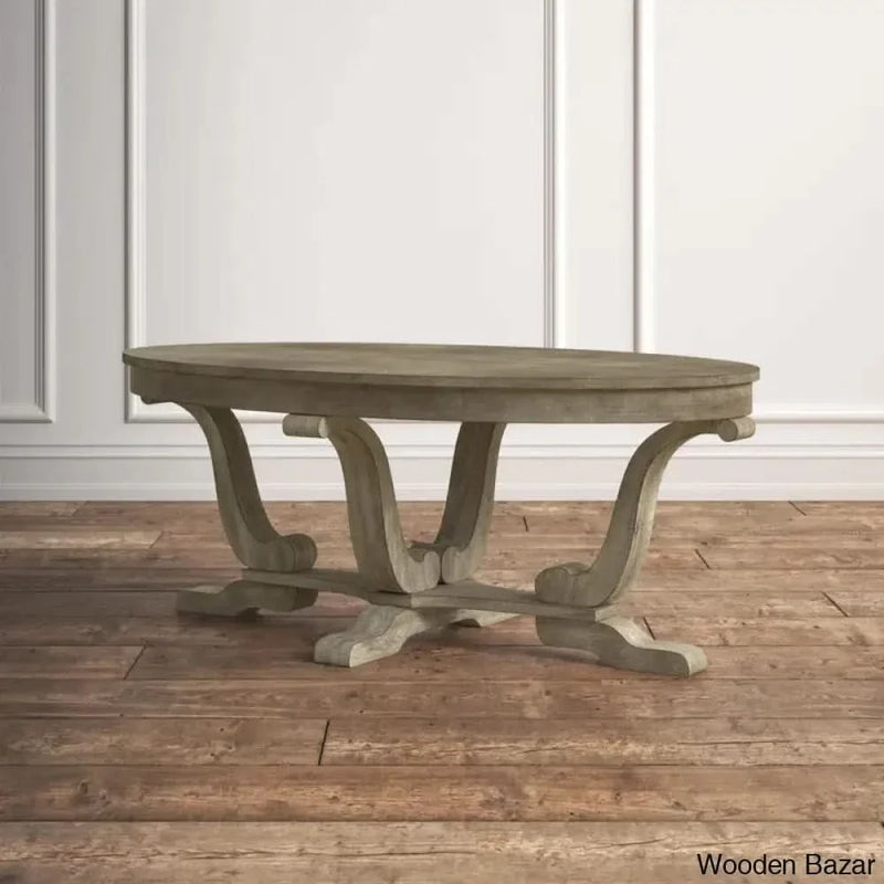 Adagio Oval Cocktail Coffee Table w/ Cabriole Legs
