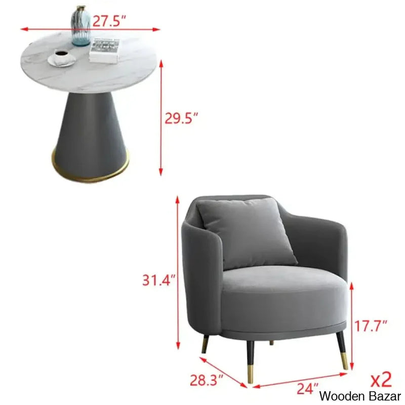 Adapt Luxury 2 Seater Dining Table Set ( Set of 3 Piece ) For Modern Homes