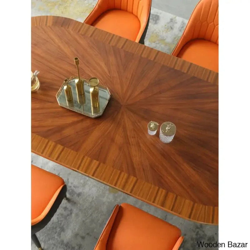 Adorn Modern 8 Seater Double Pedestal Royal Furniture Dining Table Set