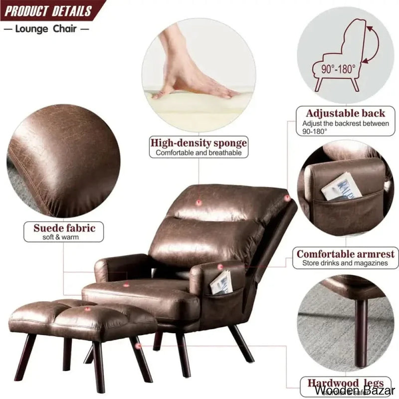 Akeem 29.52'' Wide Lounge Chair and Ottoman