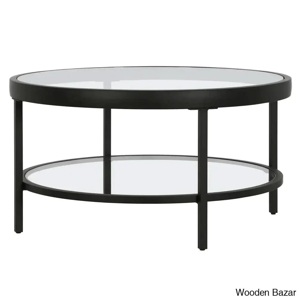 Alexisa 32’’ Wide Round Coffee And Center Table Blackened Bronze