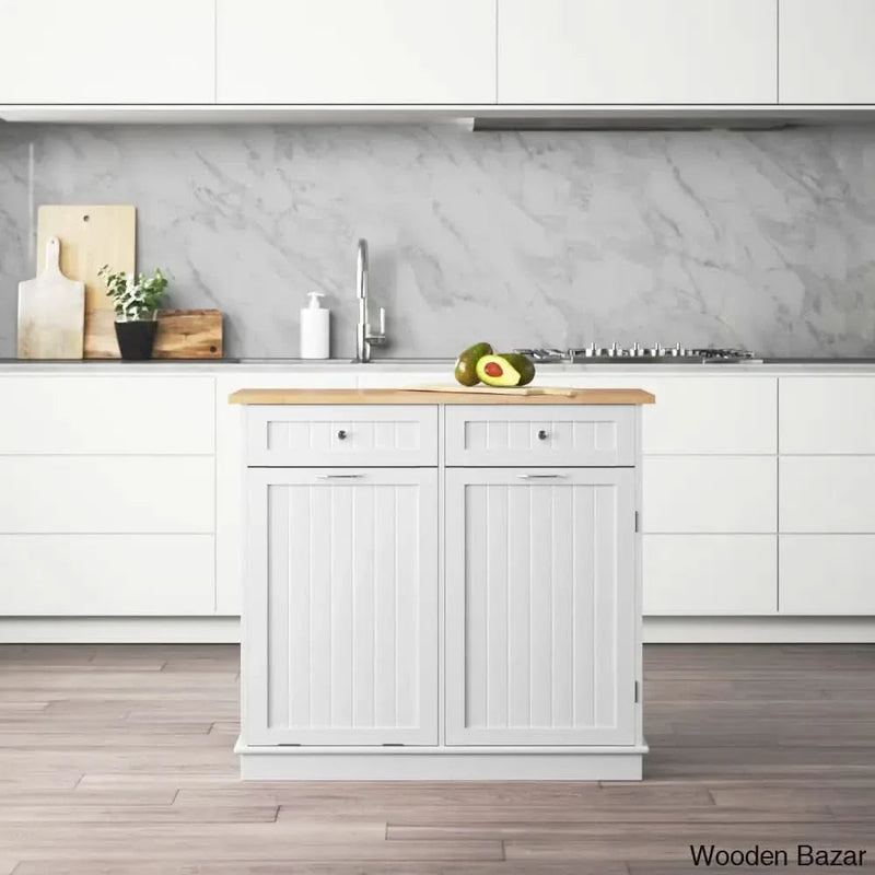 Algaba Solid Wood Top Kitchen Island Kitchen trolley cart cabinet kitchen island with storage