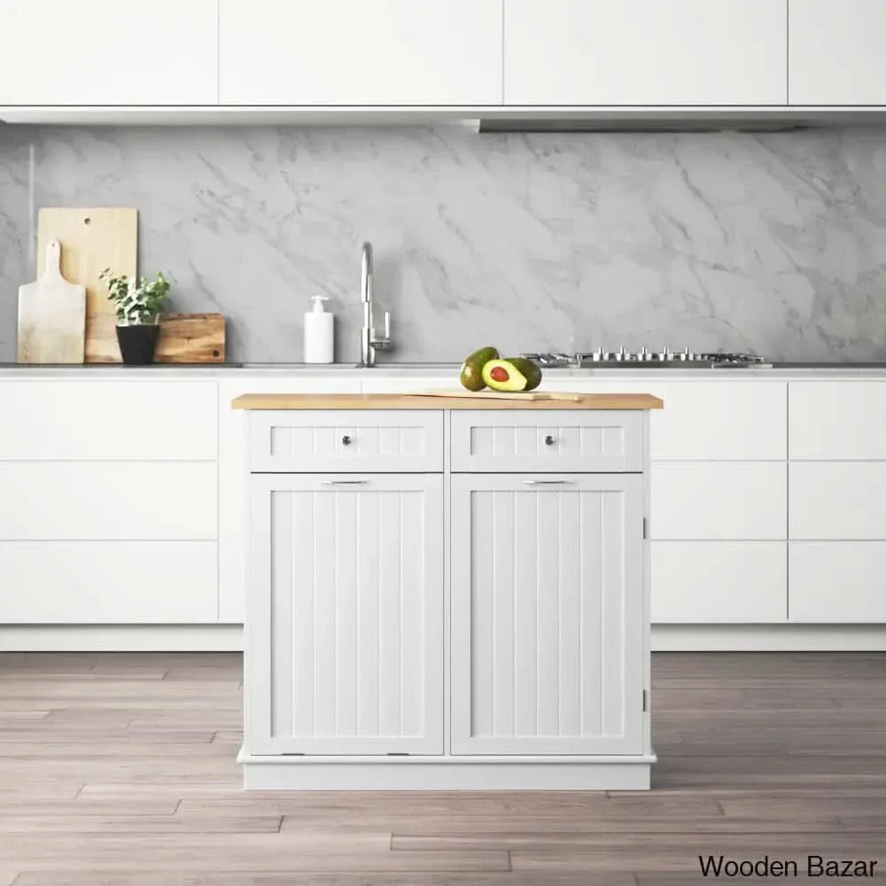 Algaba Solid Wood Top Kitchen Island Kitchen trolley cart cabinet kitchen island with storage
