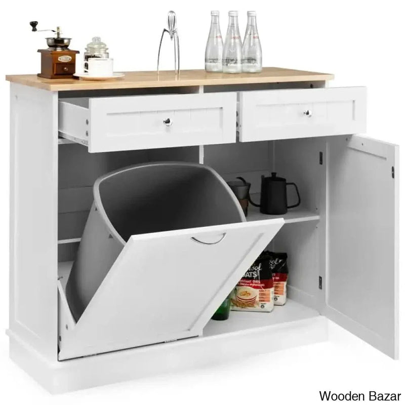 Algaba Solid Wood Top Kitchen Island Kitchen trolley cart cabinet kitchen island with storage