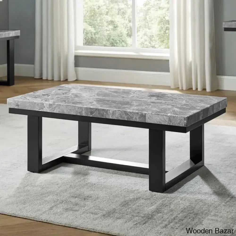 Almeniya Marble Top Coffee And Center Table Gray