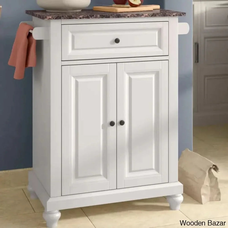 Altonio Marble Top Kitchen Cart Kitchen trolley cart cabinet kitchen island with storage