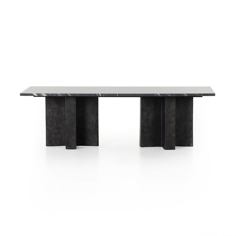 Niumzered Aluminum Cross Base Rectangle Coffee Table - Craft Decor