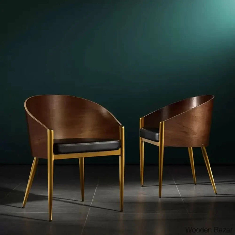 Amado Arm dining Chair in Gold - Craft Decor