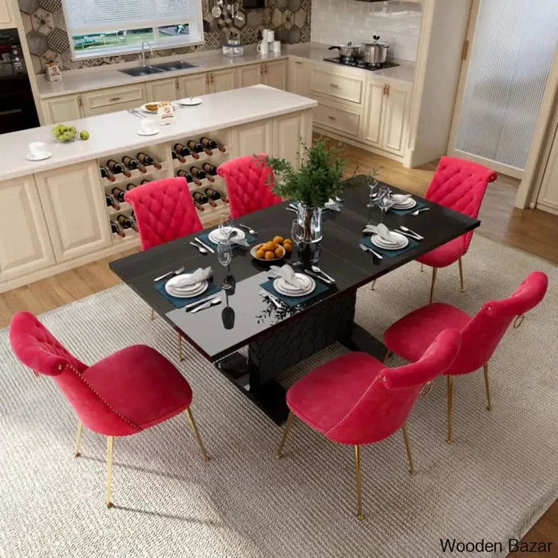 Amara 6 Seater Extendable Pedestal Dining Table set