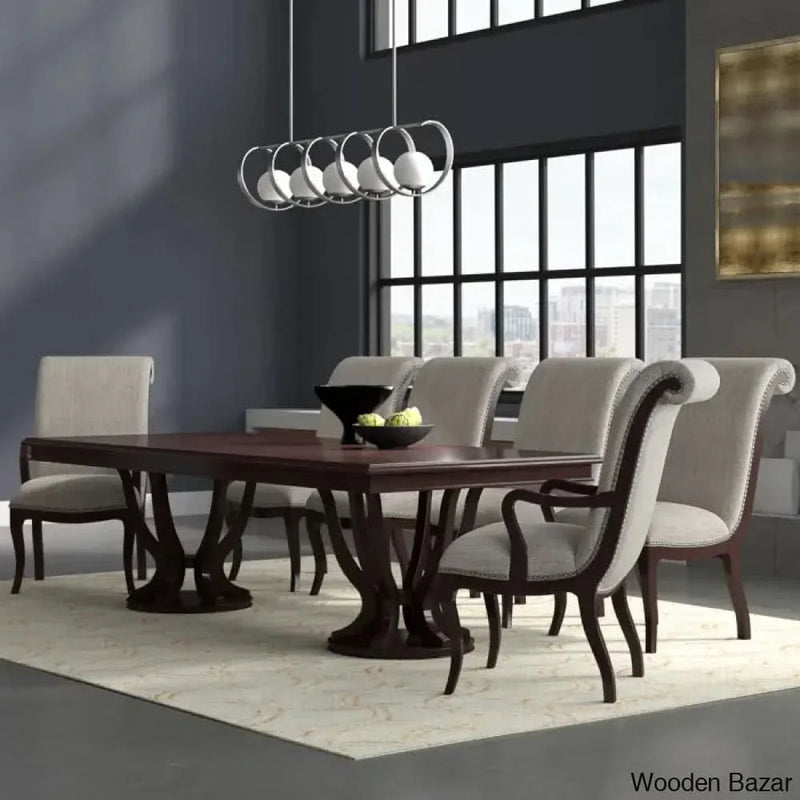 Amherst 6 Seater Luxury Dining Table Set - Craft Decor