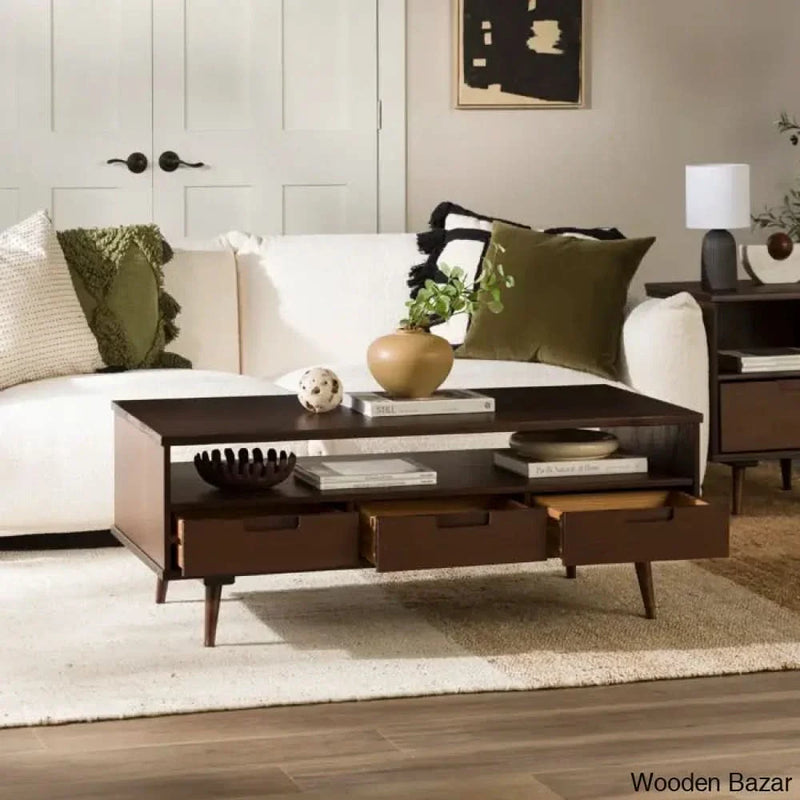 Angielina Solid Wood Coffee and Center Table
