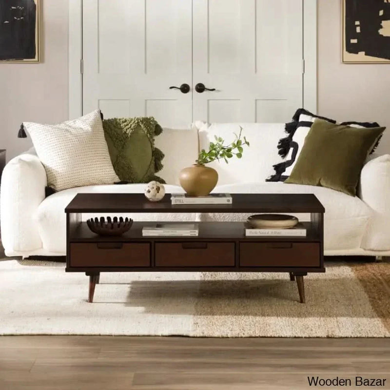 Angielina Solid Wood Coffee and Center Table