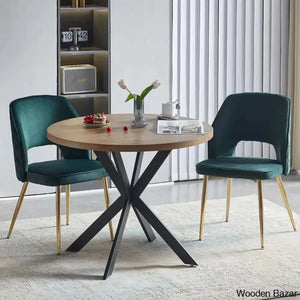 Anilia New 2 Seater Pedestal Dining Table Set - Craft Decor Forest Green