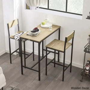 Antigon Modern 2 Seater Dining Table Set For Homes Light Brown
