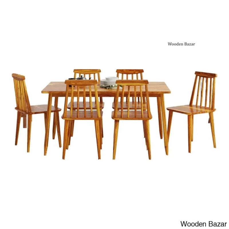 Antique 6-Seater dining table set with chairs by Craft Decor